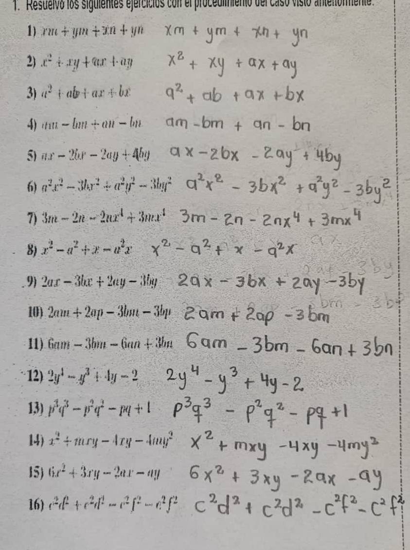 Solved: Resueivo los siguientes ejercicios con el procedlnientó del ...