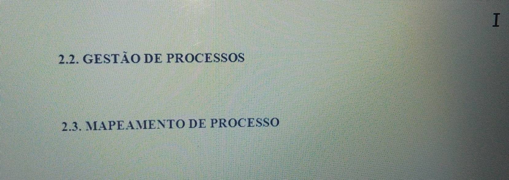 GESTÃO DE PROCESSOS 
2.3. MAPEAMENTO DE PROCESSO