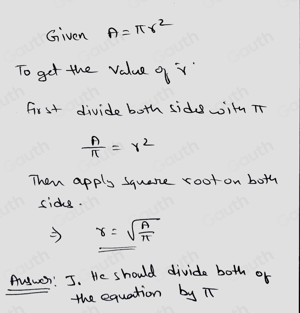 Solved: Broderick needs to solve the 1 point formula shown below for r ...