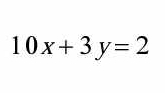 10x+3y=2