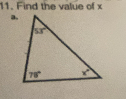 Find the value of x
a.