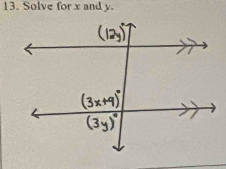 Solve for x and y.