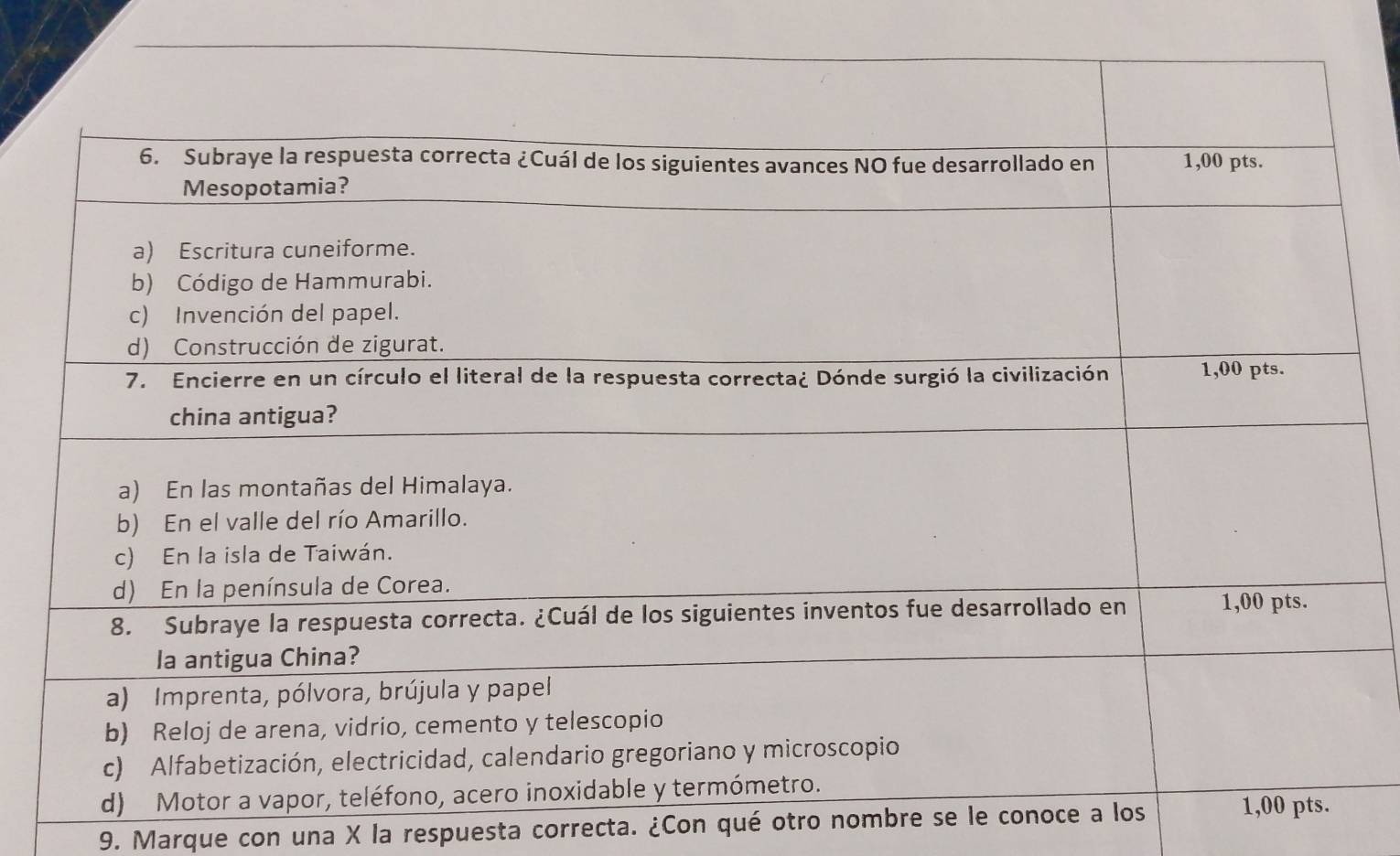 Marque con una X la respuesta correcta. ¿Con qué otro nombre se le conoce a l