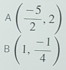 A( (-5)/2 ,2)
B(1, (-1)/4 )