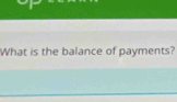 What is the balance of payments?