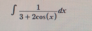 ∈t  1/3+2cos (x) dx