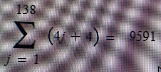 sumlimits _(i=1)^(138)(y+i)=9391