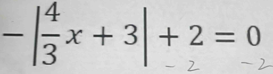 - 1x + 3| + 2 = 0