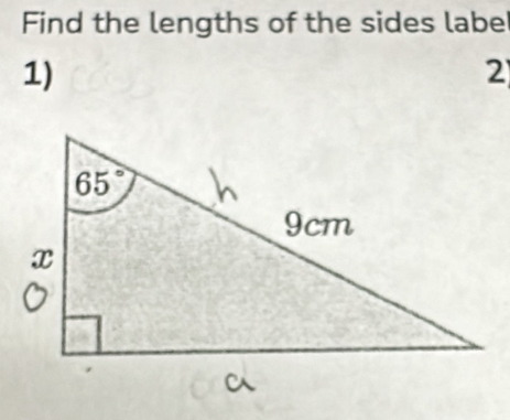 Find the lengths of the sides labe
1)
2