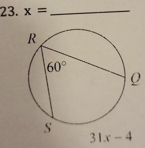 x= _
31x-4