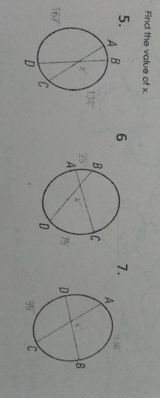 Find the value of x.
5.
6
7.