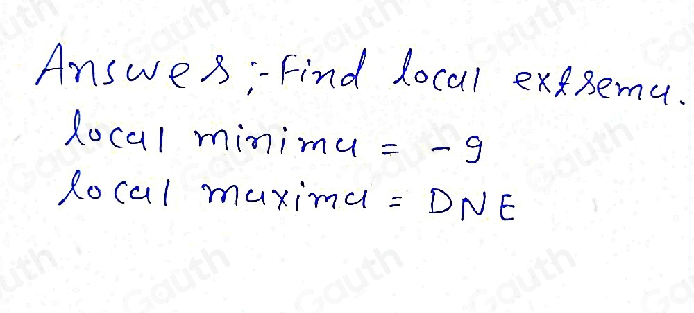 Solved: Determine the values of the local extrema you identified in the ...