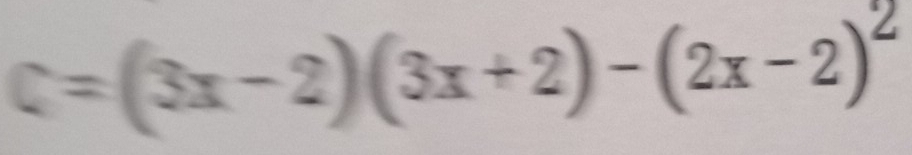 C=(3x-2)(3x+2)-(2x-2)^2