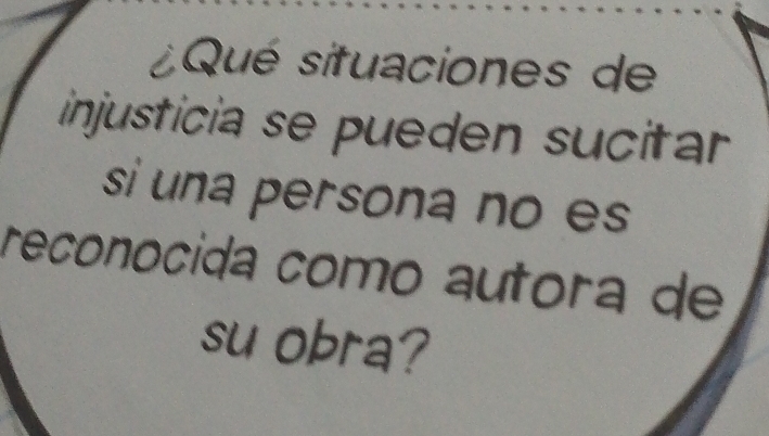 Resuelto:¿Qué situaciones de injusticia se pueden sucitar si una ...