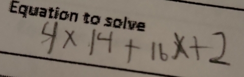 Equation to solve