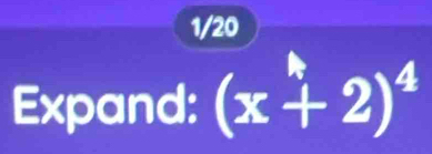 1/20 
Expand: (x+2)^4