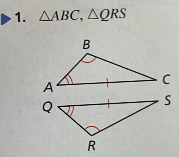 △ ABC, △ QRS