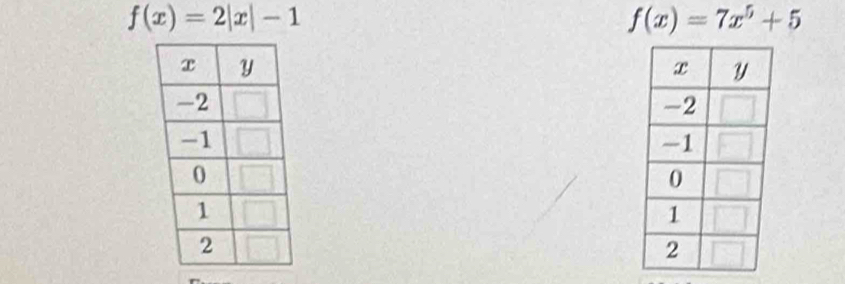 f(x)=2|x|-1
f(x)=7x^5+5