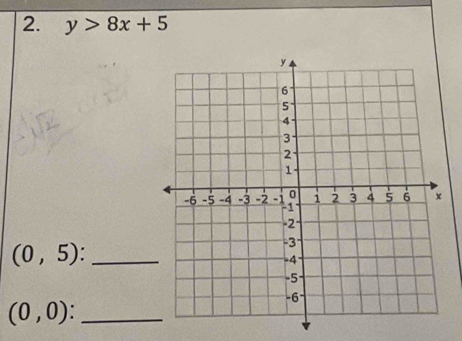 y>8x+5
_ (0,5) : 
_ (0,0) :