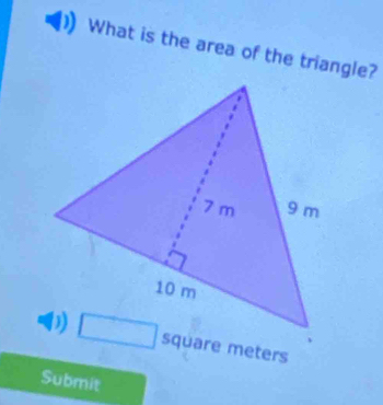 What is the area of the triangle?
Submit