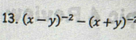 (x-y)^-2-(x+y)^-2