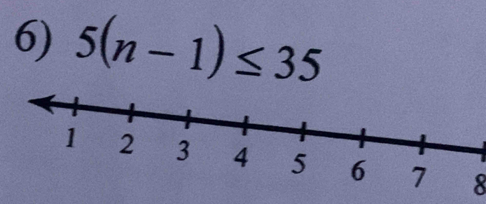 5(n-1)≤ 35
8