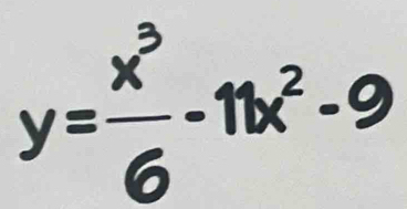 y= x^3/6 -11x^2-9