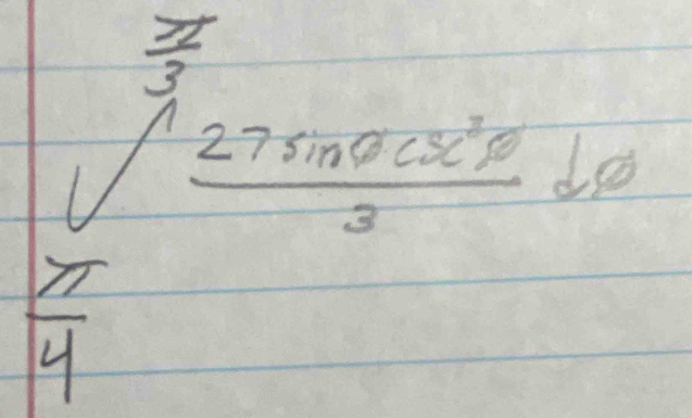 ∈tlimits _ π /4 ^ π /3 frac 200π^2^2dx3dx