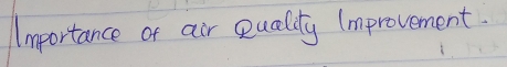 Importance of air Quality Improvement.