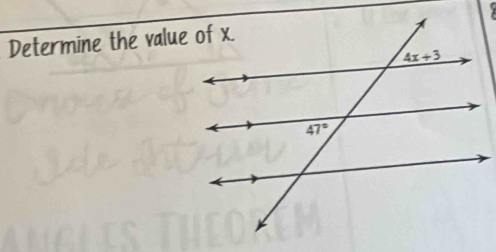 Determine the value of x.