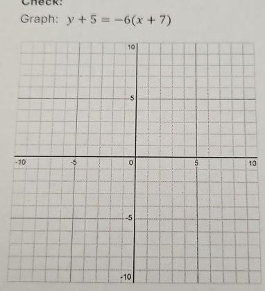 Check: 
Graph: y+5=-6(x+7)
0