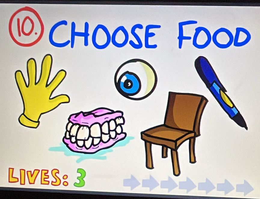 ⑩CHOOSE FOOD 
L 
LIVES: 3