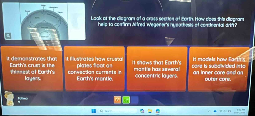 Resuelto:Look at the diagram of a cross section of Earth. How does this ...