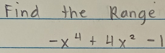 Find the Range
-x^4+4x^2-1