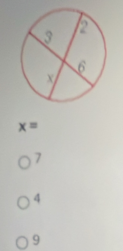 x=
7
4
9