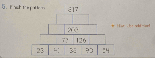 Finish 
nt: Use addition!