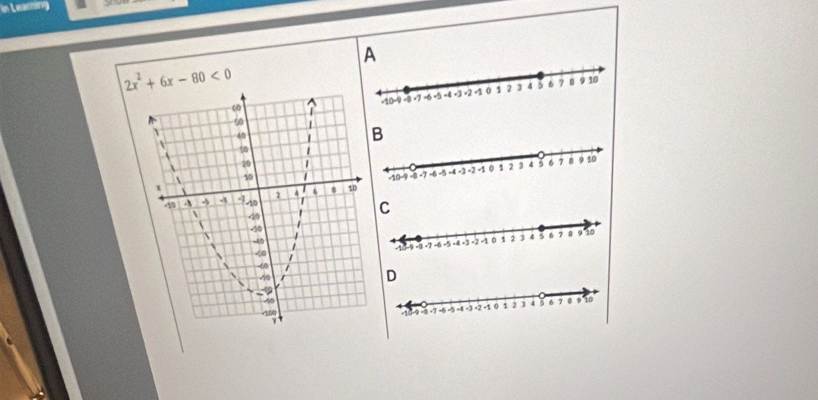 in Leaming
2x^2+6x-80<0</tex> 
D