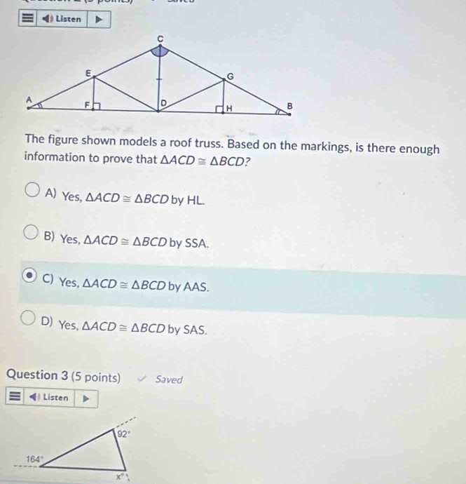 Solved: Listen The figure shown models a roof truss. Based on the ...