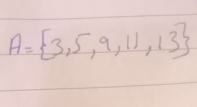 A= 3,5,9,11,13