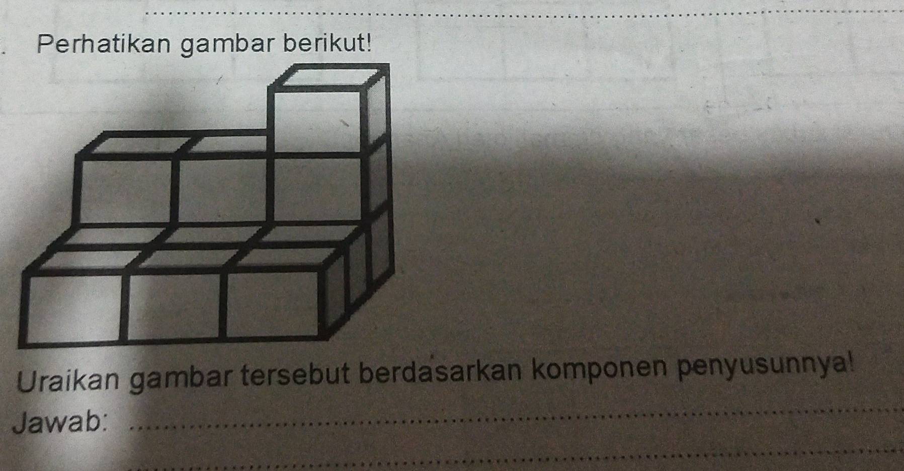 Uraikan gambar tersebut berdasarkan komponen penyusunnya! 
_ 
_ 
Jawab: