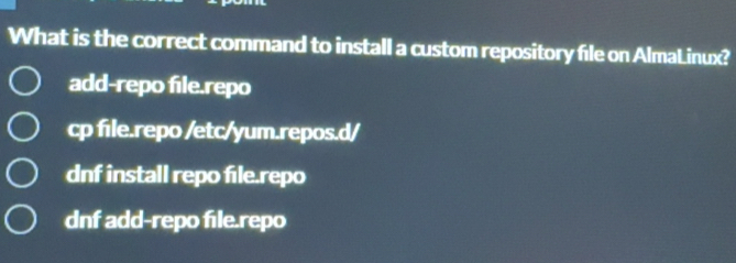 Solved: What is the correct command to install a custom repository file ...