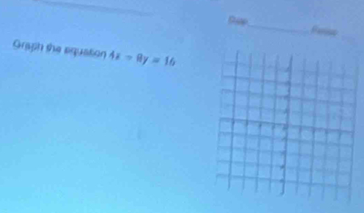 Grigh the equation 4x-8y=16