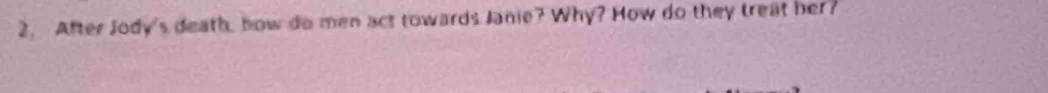After Jody's death, how do men act towards Janie? Why? How do they treat her?