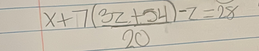 x+7( (3z+54)/20 )-z=28