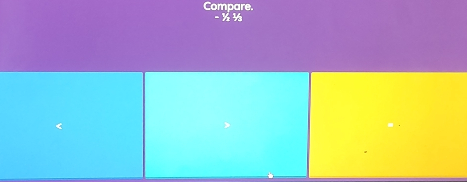 Compare.
- ½ ½