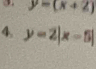 ③. y=(x+2)
4. y=2|x-5|