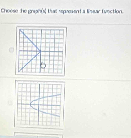 Choose the graph(s) that represent a linear function.