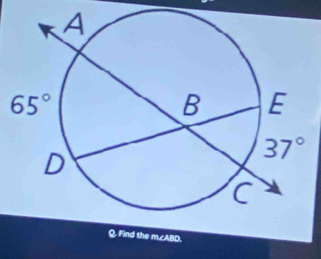 Q, Find the m∠ABD.