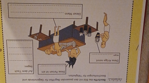 Aufgabe 3. Beschrifte das Bild mit den passenden Begriffen für Gegenstände und