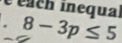 é é a ch ine qual
8-3p≤ 5